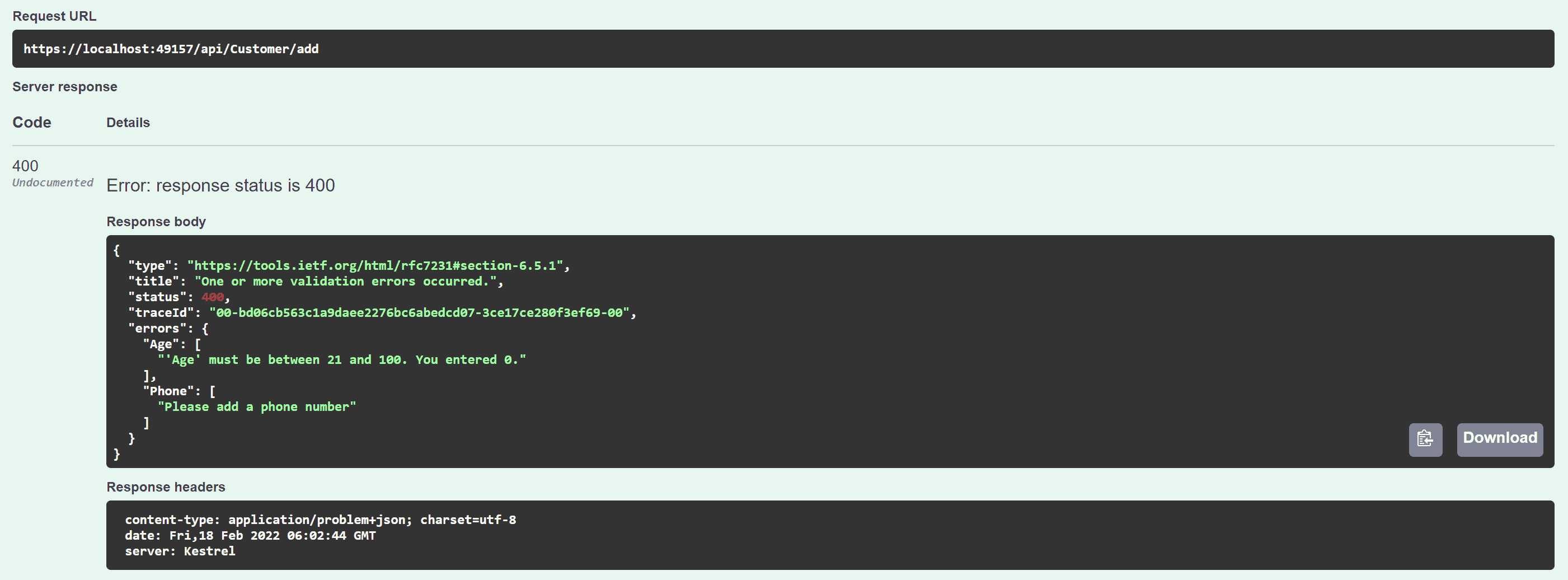 ModelState Validation Error