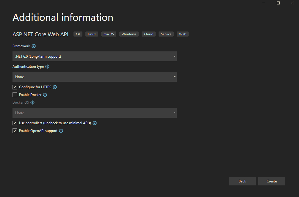 Create ASP.NET Core Web API Project