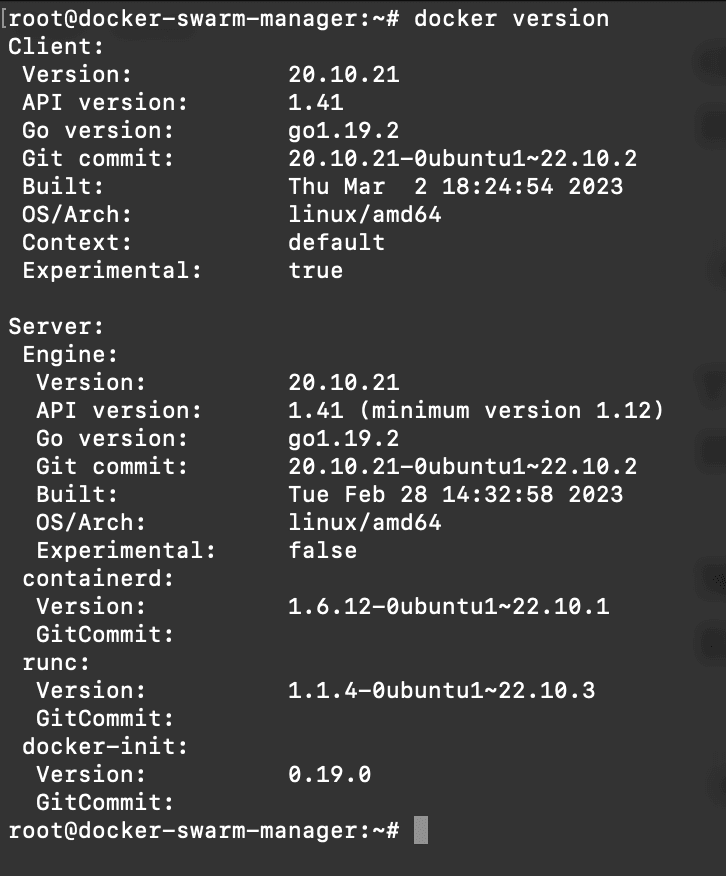 docker version command, docker version