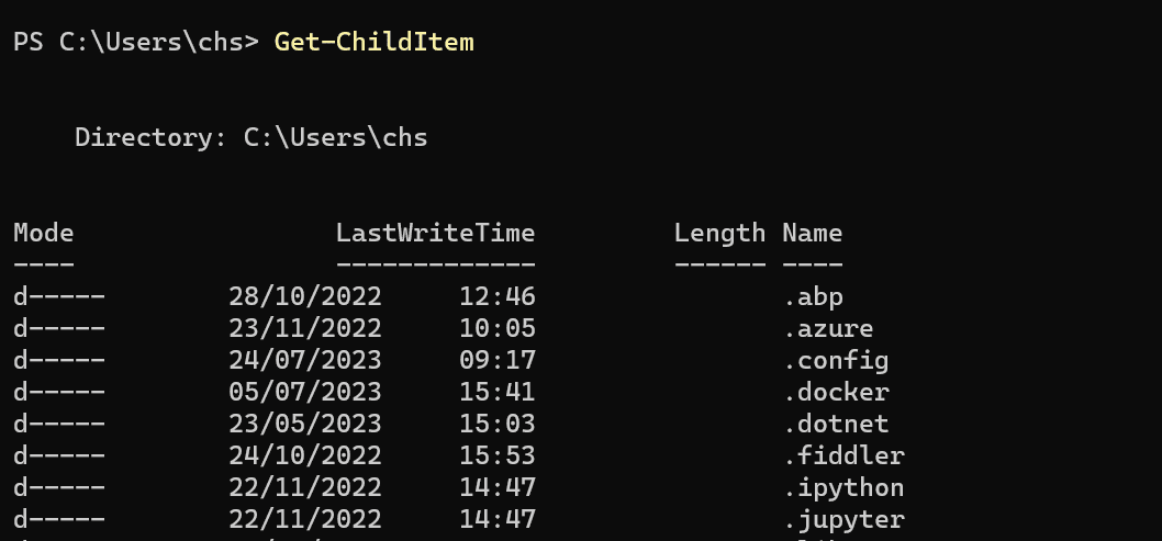 get-childitem, powershell