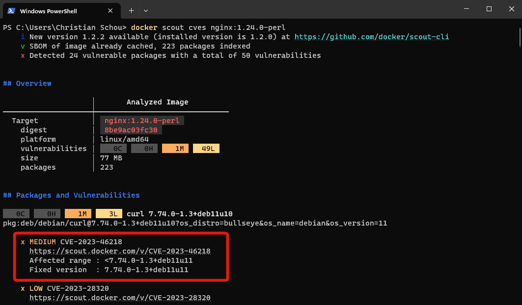 docker scout, docker cves, docker scout cves, nginx