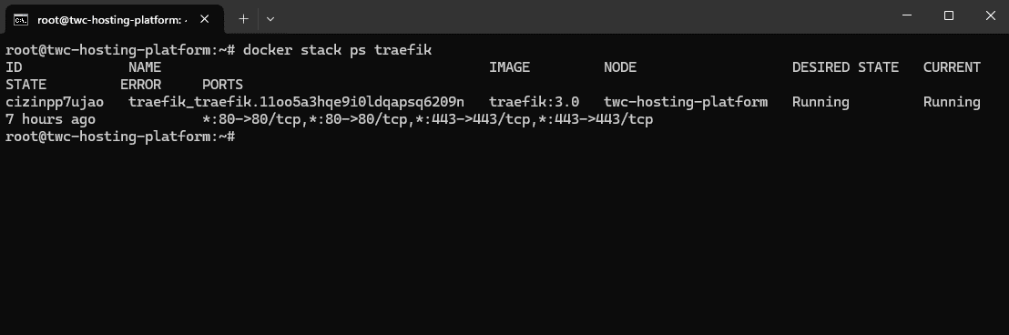 docker stack ps, docker stack ps traefik